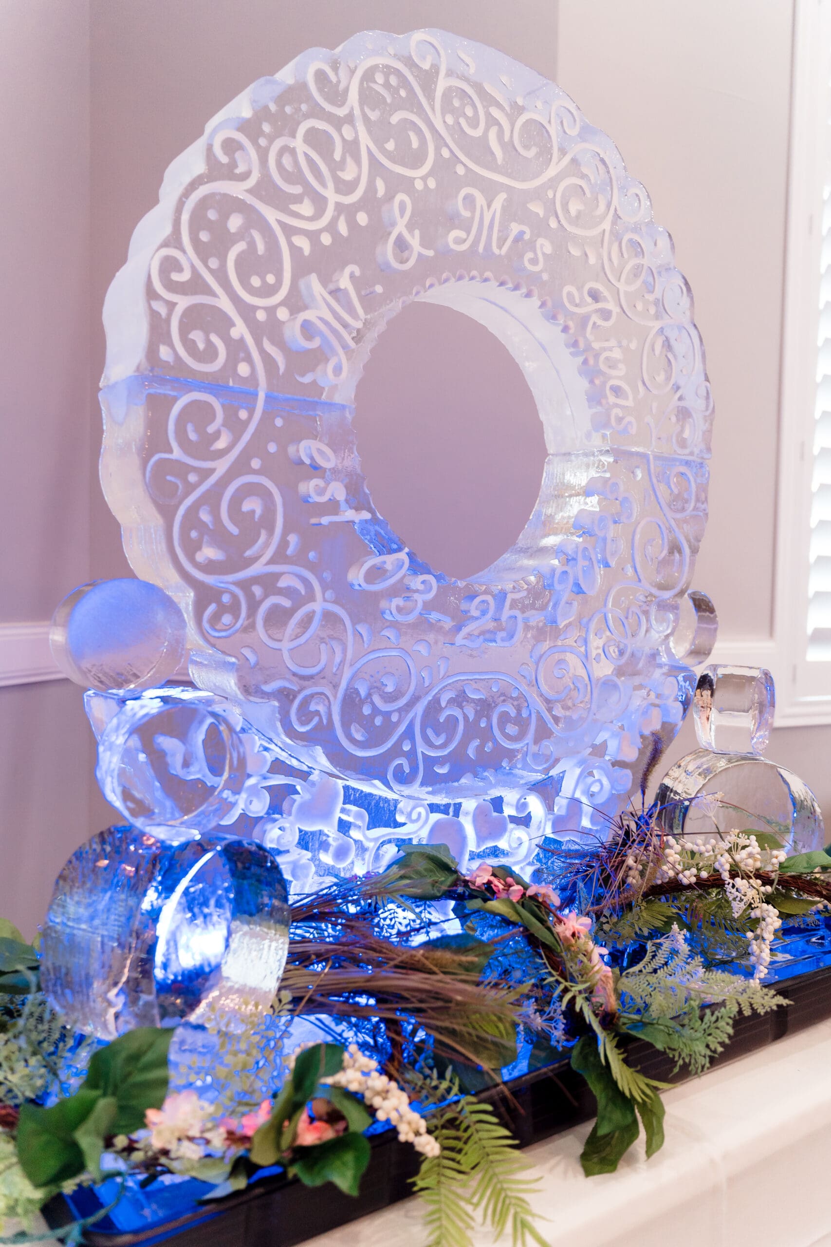 Decorative Ice Carving with "Mr. and Mrs. Rivas" at Island Grove Recreation Center
