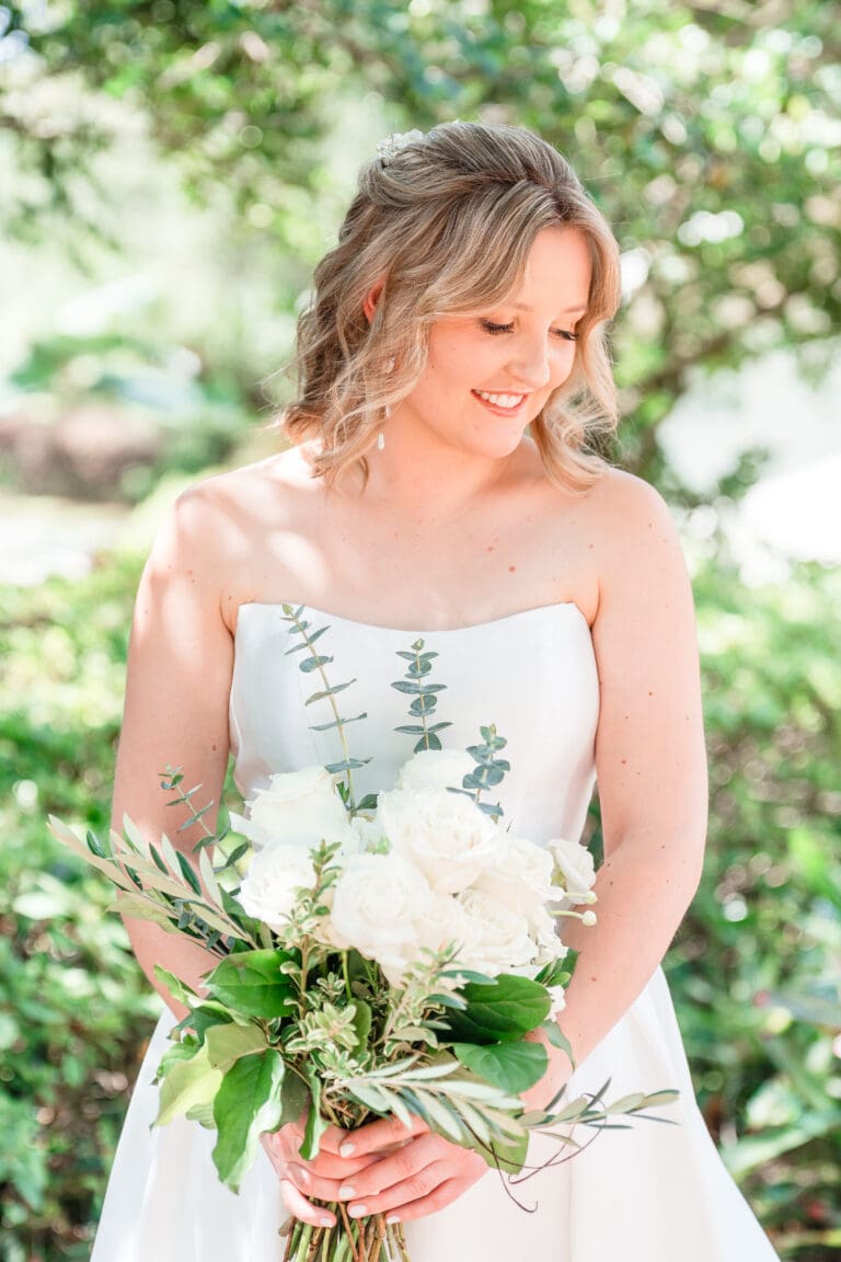 Bride Holding Flowers during portrait session
