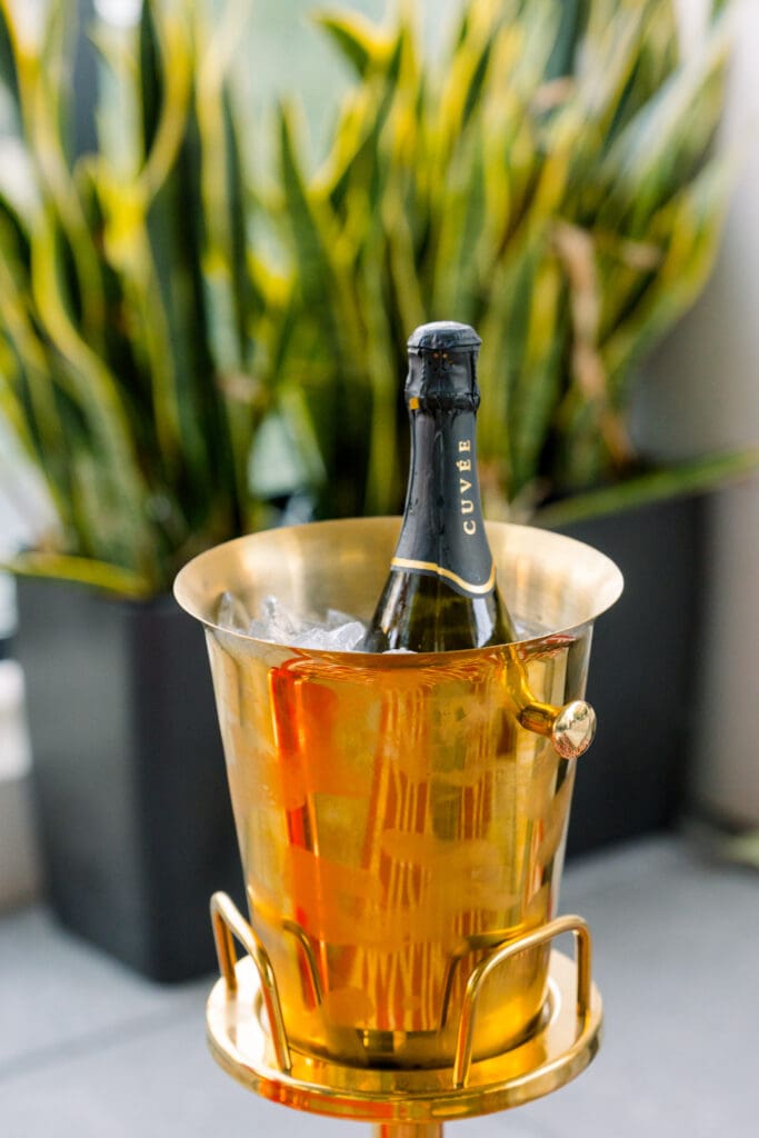 Emotional surprise proposal in Downtown Orlando at Eola View with city skyline