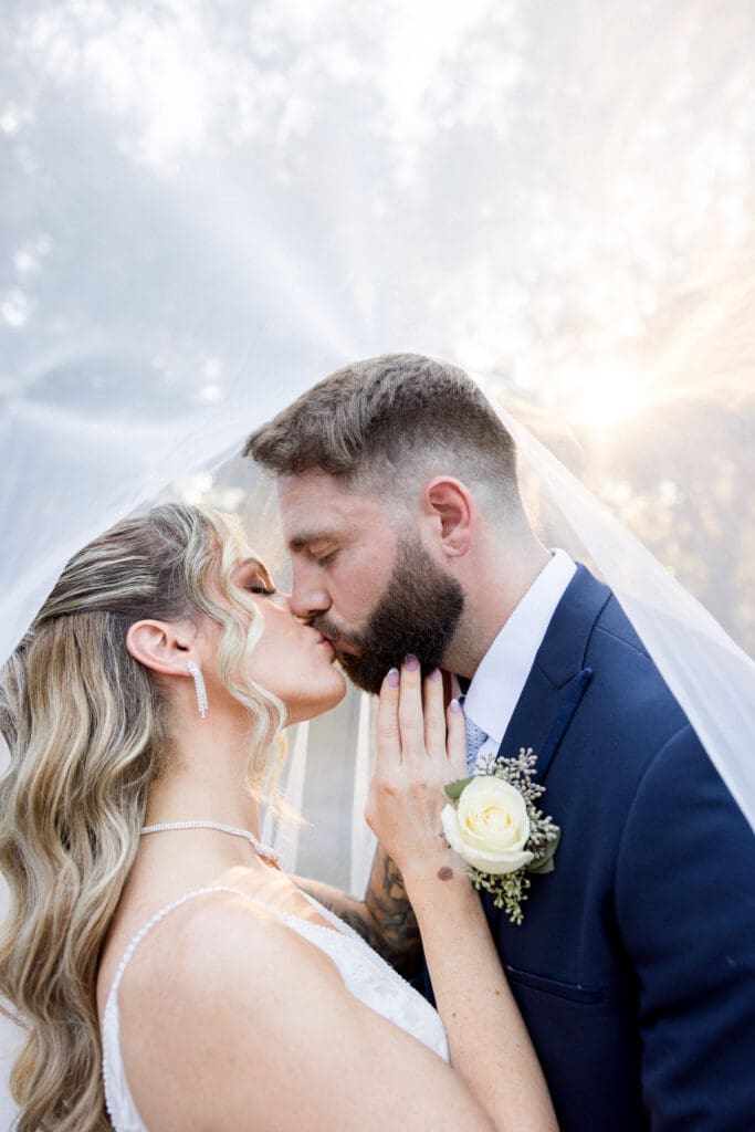Micro wedding photographer capturing couple under the veil