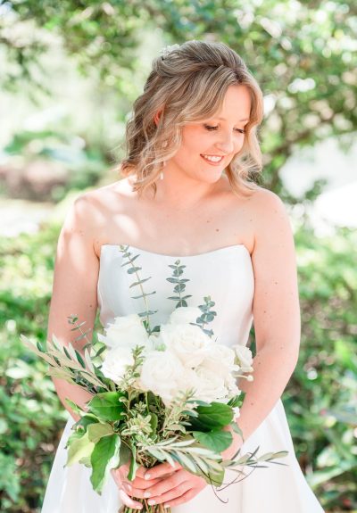 Bride Holding Flowers during portrait session